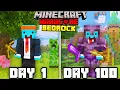 Ik heb 100 dagen overleefd in BEDROCK Minecraft Hardcore... UPDATE!