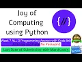 NPTEL The Joy of Computing using python week 7 all 3 programming assignment answer with link of code