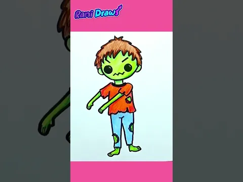 Dibuja este ZOMBIE súper FÁCIL en pocos pasos 🧟✏️ #shorts #dibujoscreativos #zombie