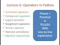 lecture 6 Python operators