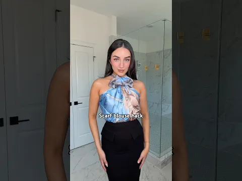 Fashion hack ✨ turning a scarf into a blouse 😱 #fashion #outfitideas #grwm