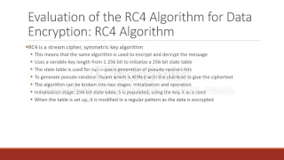 CSC487 Evaluation of the RC4 Algorithm for Data Encryption