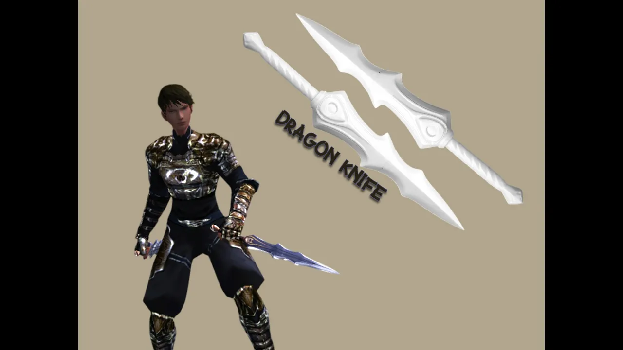 Metin2 Dragon Knife STL • 3D Printable Dagger File • Metin II Cosplay Weapon