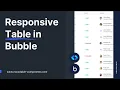 Build Responsive Table in Bubble Bubble io tutorials