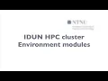 Environment modules on IDUN HPC cluster