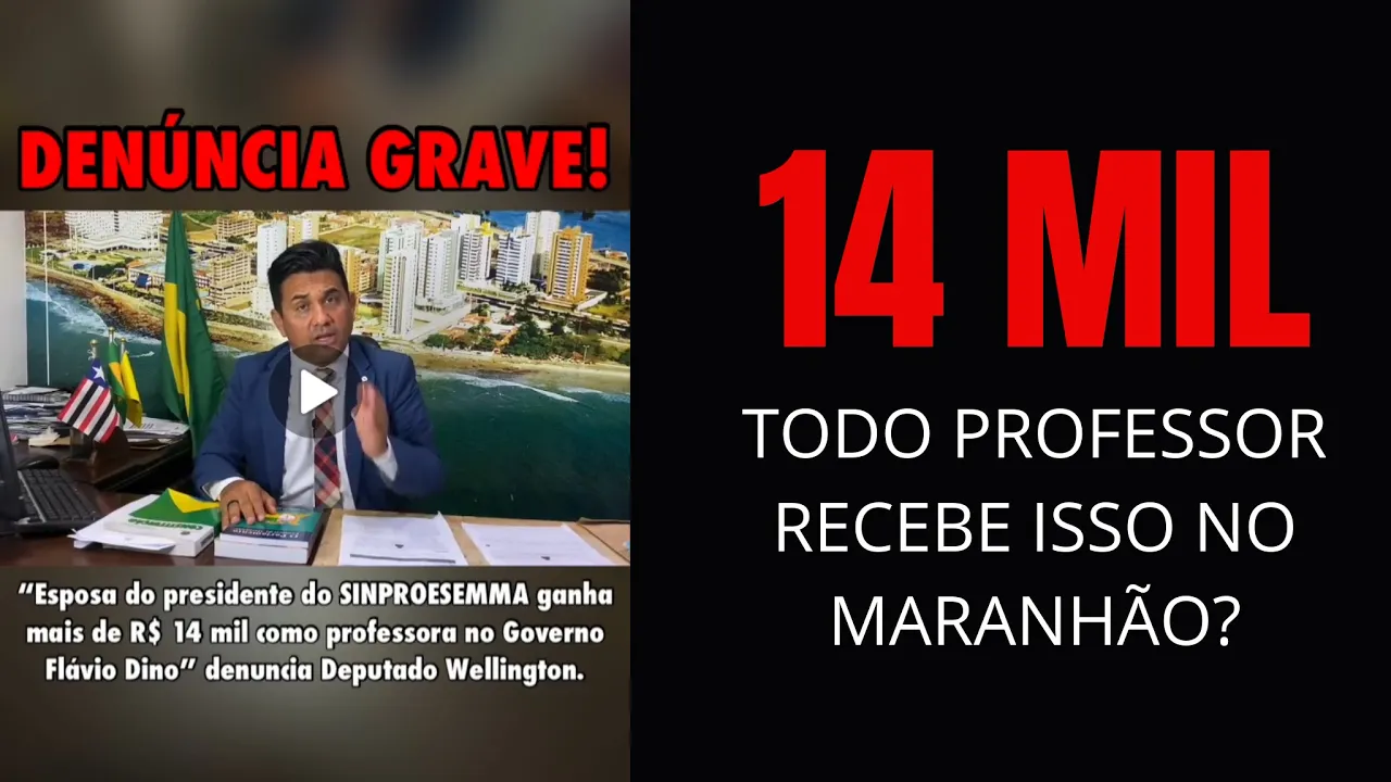 CANAL PODC - DEPUTADO FAZ GRAVE DENÚNCIA CONTRA SINPROESSEMA - TODO PROF.º RECEBE 14 MIL REAIS?