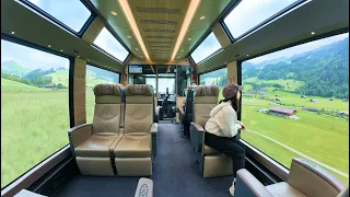 Newest Swiss Panoramic Train Goldenpass Express Montreux Interlaken 