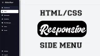 Build A Fully Responsive Sidebar Menu using HTML CSS JavaScript - Beginner