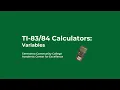 TI - Calculators Variables