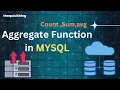 MySQL 07 SQL Aggregate functions Count Avg Sum