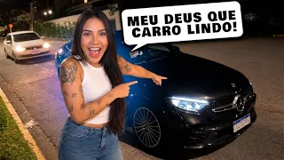 ESSA FOI A REAÇÃO DA TAINÁ AO VER MINHA MERCEDES GLC 300 BLINDADA! | LOUD CORINGA