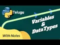 Variables and Datatypes In Python Python In Telugu Python For Beginners