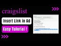 How to Insert Link in Craigslist Ad