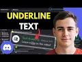 How To Underline Text on Discord Quick Guide