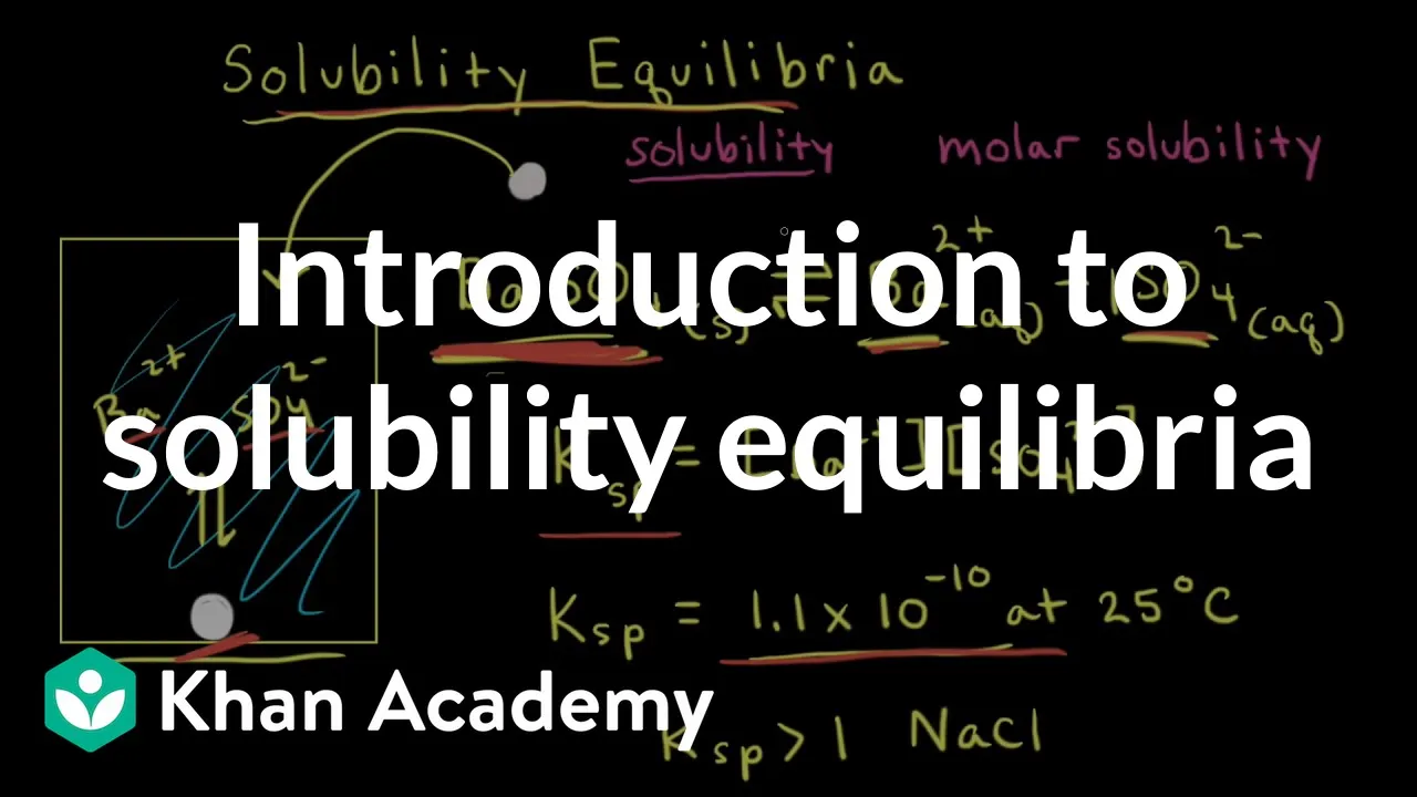 Introduction to solubility equilibria | Equilibrium | AP Chemistry | Khan Academy
