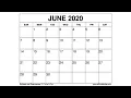 Free Printable June 2020 Calendar Wiki Calendar Com