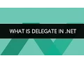 What is Delegate in NET Net Delegate Tutorial Edureka