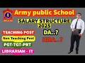 ARMY PUBLIC SCHOOL SALARY STRUCTURE FOR TEACHING AND NON TEACHING POSTS