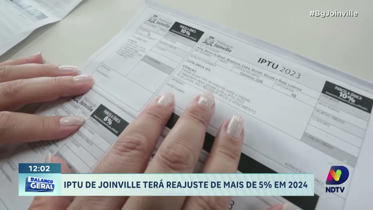 IPTU de Joinville terá reajuste de mais de 5% em 2024