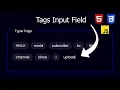 Create a Beautiful Tags Input Field with HTML CSS and JavaScript