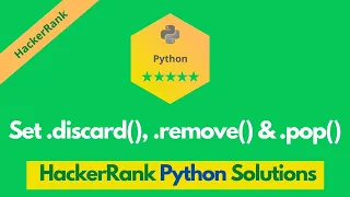 HackerRank Set discard remove pop problem solution in Python Python problems solutions