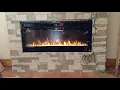 Touchstone 50 in recessed Electric Fireplace with Airstone stone finish