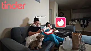 TINDER PRANK ON MY BOYFRIEND HE LEFT