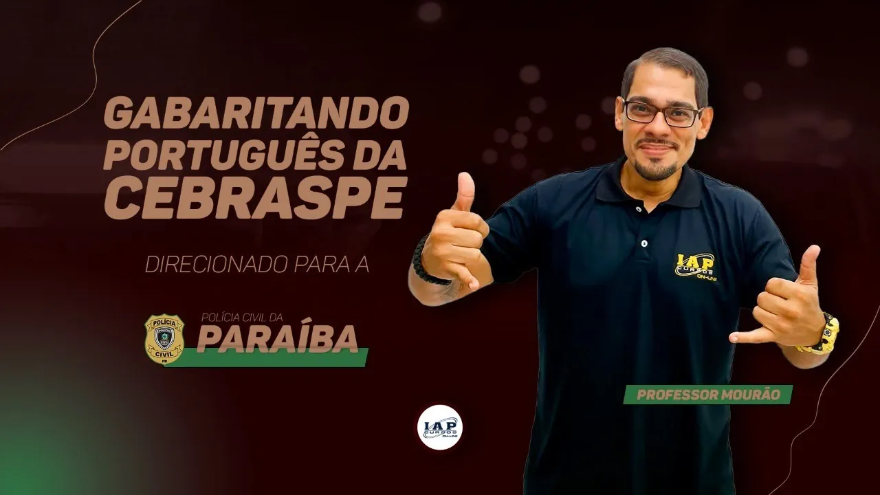 LIVE: PC-PB - GABARITANDO PORTUGUÊS DA CEBRASPE.