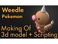Weedle Pokemon 3d making of and modo python scripting