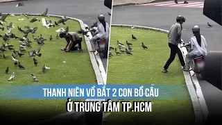 Clip một thanh niên vồ bắt 2 con bồ câu giữa trung tâm TP.HCM gây xôn xao
