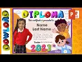 Diplomas for children includes template of the alphabet and numbers Free download for teachers