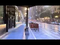 Walking In Heavy Thunderstorm At Night In Downtown Los Angeles 4K 60fps