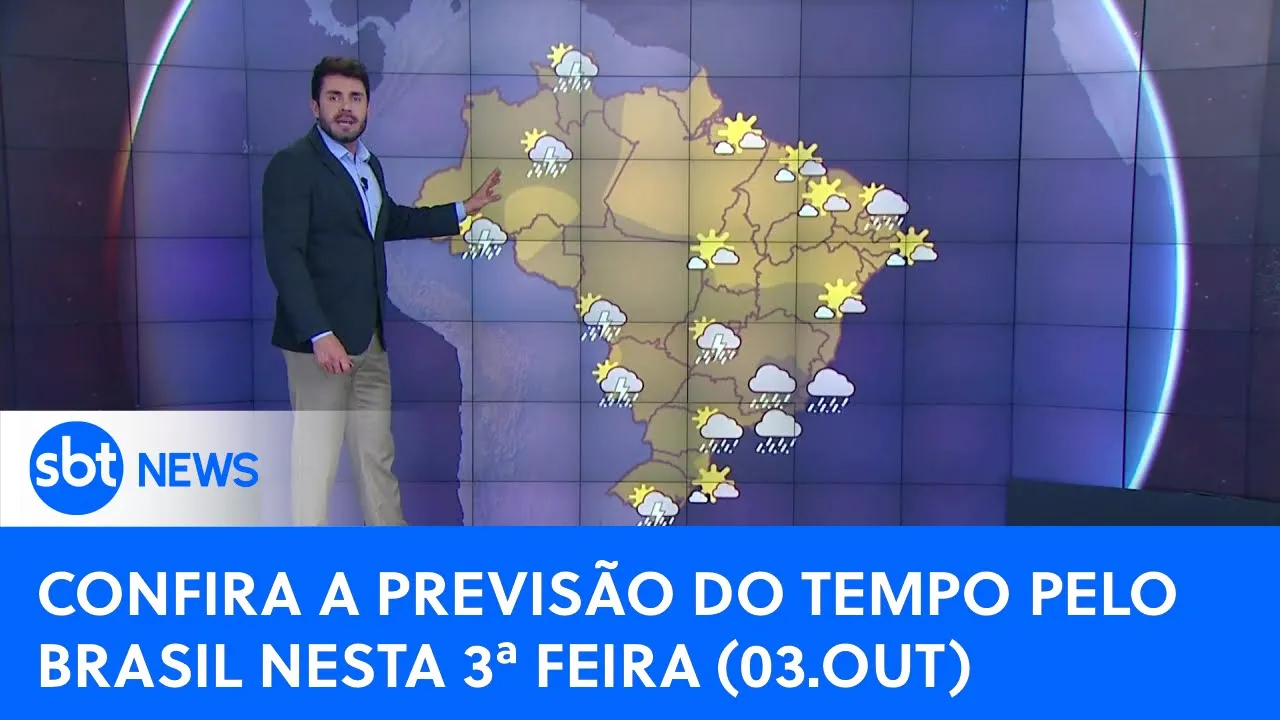 Previsão: Novo ciclone na região Sul; mais calor seca no Amazonas | #SBTNewsnaTV (03/10/23)