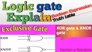 Logic gate full Explain 🙄 XOR gate 🙄XNOR gate Truth table ⚡Boolean Expression output