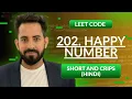 Leetcode 202 Happy Number Hindi Python Leetcode Optimized way