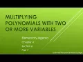 Multiplying Polynomials with two or more variables - Elementary Algebra