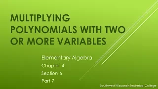Multiplying Polynomials with two or more variables - Elementary Algebra