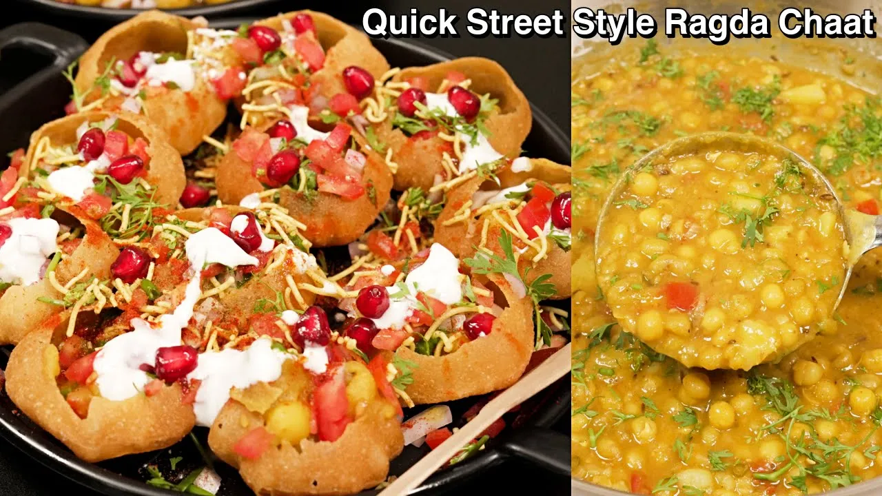 Mumbai Street Style Ragda Chaat - Ragda Puri   Easy Ragda Chaat Recipe