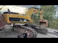 Cutting In Half The Cat 385C Excavator \u0026 Replace the Swing Ring - Labrianidis Mining Works - 4k