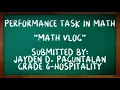Performance Task 1 Math Vlog