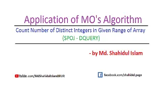 Application of MO s Algorithm SPOJ DQUERY Programming Tutorial in Bangla