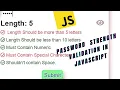 How to Create PASSWORD STRENGTH VALIDATION in javascript STRONG PASSWORD Validation in