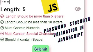 How to Create PASSWORD STRENGTH VALIDATION in javascript STRONG PASSWORD Validation in