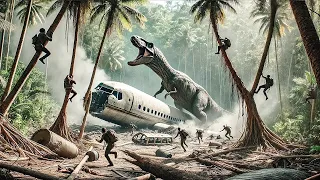 طائرتهم بتتحطم في جزيرة مهجورة وبيتصدموا من وجود ديناصورات عملاقة بتحاول تقتلهم 