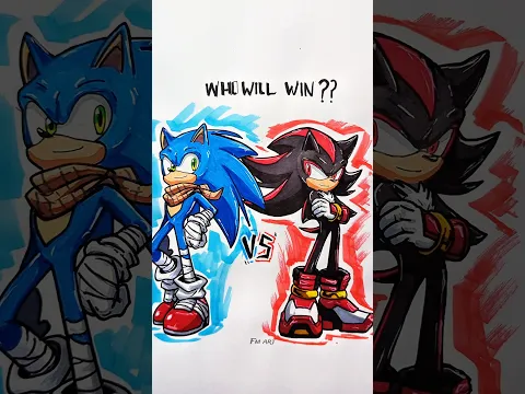sonic and shadow who will win? #art #drawing #sonic