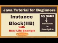 Instanse Block in Java Java Tutorials for Beginners