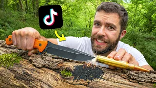 Probando TIKTOKS de SUPERVIVENCIA en la VIDA REAL 🏕️🤔
