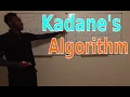 Kadane s Algorithm