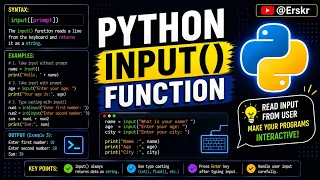 Input from User in Python Input Function Python Tutorial for Beginners in Hindi Erskr
