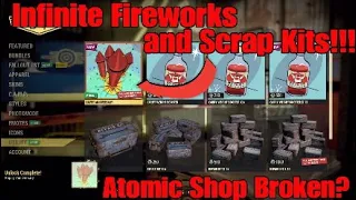 Infinite Fireworks and Scrap Kits in the Atomic Shop Atomic Shop Bug